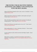 FIRE INSTRUCTOR III 2024 WITH VERIFIED  QUESTIONS AND CORRECT SOLUTIONS&vert; PASS  WITH THE BEST GRADES