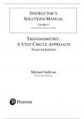 Solution Manual For Trigonometry A Unit Circle Approach&comma; 2025 12th Edition by Michael Sullivan