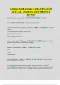 Underground Storage Tanks UPDATED  ACTUAL Questions and CORRECT Answers