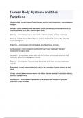 Human Body Systems and their Functions questions and answers