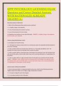 EPPP PSYCHOLOGY LICENSING EXAM Questions and Correct Detailed Answers WITH RATIONALES