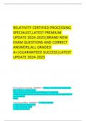 RELATIVITY CERTIFIED PROCESSING SPECIALIST&comma;LATEST PREMIUM UPDATE 2024-2025&vert;BRAND NEW EXAM QUESTIONS AND CORRECT ANSWERS&comma;ALL GRADED A&plus;&vert;GUARANTEED SUCCESS&vert;LATEST UPDATE 2024-2025