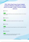 WGU D514 Final Exam &lpar;Latest 2024&sol; 2025 Update&rpar; Analytical Methods of Healthcare Leaders&vert; Qs & As&vert; Grade A&vert; 100&percnt; Correct &lpar;Verified Answers&rpar;