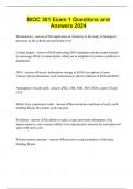 BIOC 301 Exam 1 Questions and Answers 2024