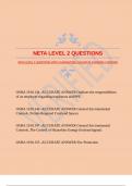 NETA LEVEL 2 QUESTIONS WITH GUARANTEED ACCURATE ANSWERS &vert;VERIFIED
