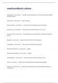 newfoundland culture Certification Exam Questions With Correct Verified Answers&period;