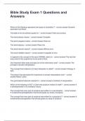 Bible Study Exam 1 Questions and Answers