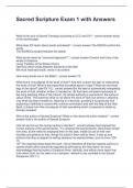 Sacred Scripture Exam 1 with Answers