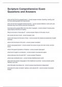Scripture Comprehensive Exam Questions and Answers