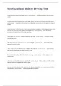 Newfoundland and Labrador Permit Test 2020 Practice Questions And 100&percnt; Verified  Correct Answers&period;