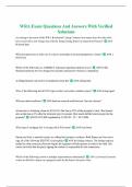 WRA Exam Questions And Answers With Verified Solutions