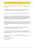 Final Exam NU 664 Set 1 Question and answer