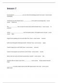 lesson 7 Exam With Correct Actual Questions And Correctly Well Defined Answers&period;