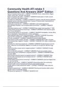Community Health ATI retake 3 Questions And Answers 2024th Edition