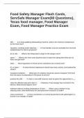 Food Safety Manager Flash Cards&comma; ServSafe Manager Exam&lpar;80 Questions&rpar;