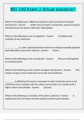 BIO 140 Exam 2 Actual solutions&excl;&excl;