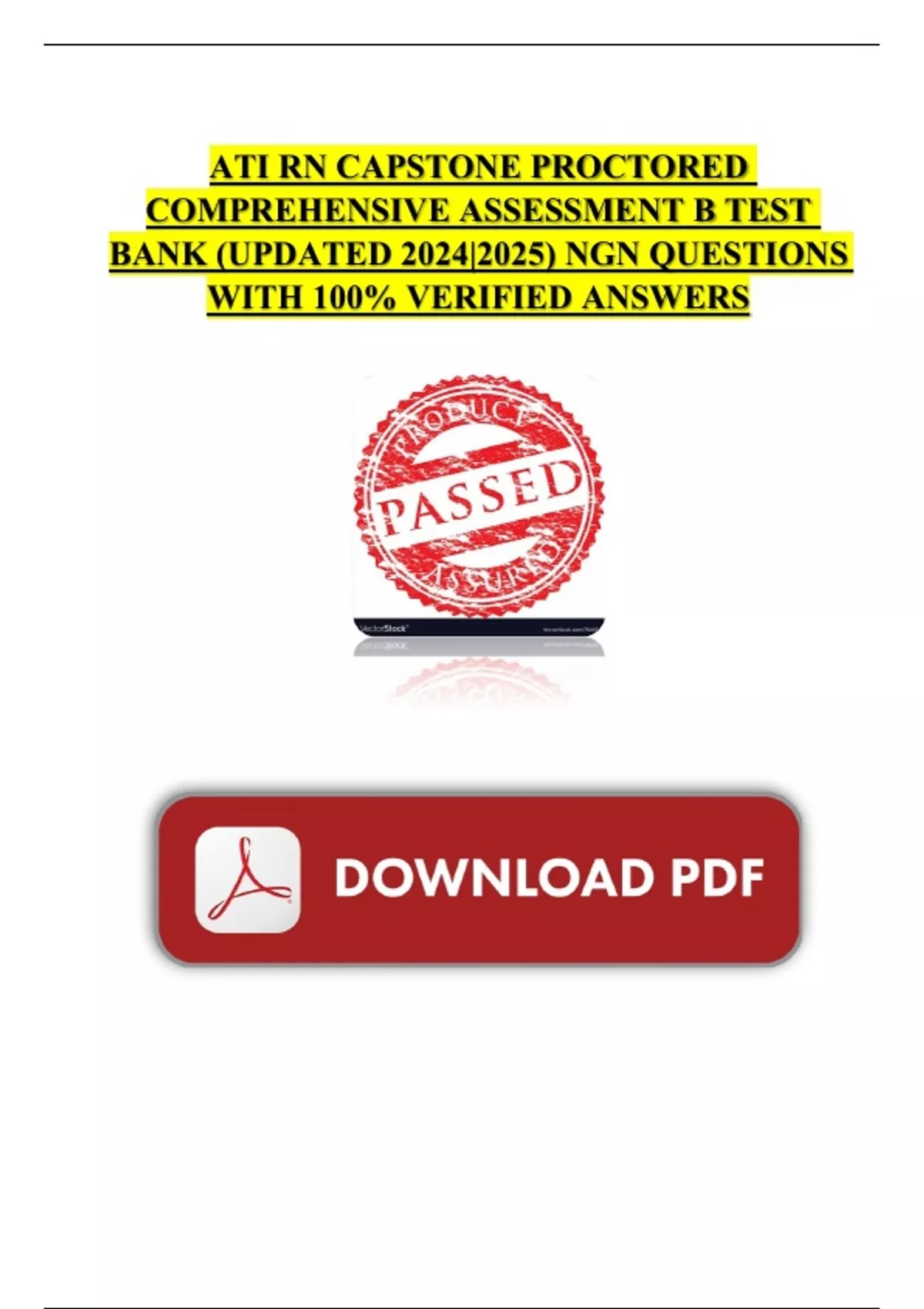 ATI RN Capstone Proctored Comprehensive Assessment A & B (2024–2025 ...