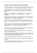 MACRO EXAM QUESTIONS AND ANSWERS  
