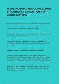 HCISPP - DOMAIN 3&colon; PRIVACY AND SECURITY IN HEALTHCARE &vert; 170 QUESTIONS &vert; WITH ACTUAL SOLUTIONS&excl;&excl;