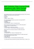 BOC Orthotic Fitter Course Exam Questions with 100&percnt; Correct Answers 2024 Latest Update  
