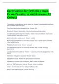 Certification for Orthotic Fitters Exam Questions and Answers All Correct  