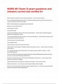NURS 401 Exam 2 exam questions and answers correct and verified A&plus;