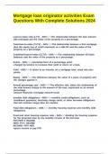 Mortgage loan originator activities Exam Questions With Complete Solutions 2024&period;