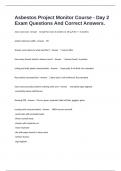 Asbestos Project Monitor Course - Day 2 Exam Questions And Correct Answers&period;