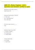 AMS 271&comma; Recip&period; Engines - Unit 1 Question and answers verified to pass