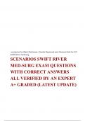 SCENARIOS SWIFT RIVER MED-SURG EXAM QUESTIONS WITH CORRECT ANSWERS ALL VERIFIED BY AN EXPERT 