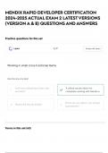 MENDIX RAPID DEVELOPER CERTIFICATION 2024-2025 ACTUAL EXAM 2 LATEST VERSIONS &lpar;VERSION A & B&rpar; QUESTIONS AND ANSWERS