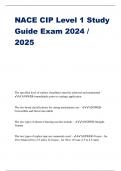 NACE CIP Level 1 Study Guide Exam 2024 &sol; 2025