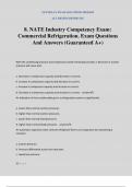 8&period; NATE Industry Competency Exam&colon; Commercial Refrigeration&period; Exam Questions And Answers &lpar;Guaranteed A&plus;&rpar;