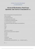 Advanced Biochemistry Final Exam Questions And Answers &lpar;Guaranteed A&plus;&rpar;