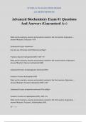 Advanced Biochemistry Exam &num;1 Questions And Answers &lpar;Guaranteed A&plus;&rpar;