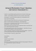 Advanced Biochemistry Exam 1 Questions And Answers &lpar;Guaranteed A&plus;&rpar;