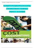 Test Bank For Principles Of Cost Accounting&comma;  17th Edition Edward J&period; Vanderbeck  Chapters 1 - 10&comma; Complete