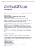  ATI NURSING LEADERSHIP AND MANAGEMENT QUESTIONS AND ANSWERS