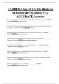 BARBER Chapter 21&colon; The Business  of Barbering Questions with  ACCURATE Answers 