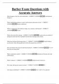 Barber Exam Questions with Accurate Answers