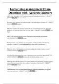 barber shop management Exam  Questions with  Accurate Answers 