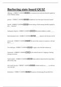 Barbering BUNDLED EXAM QUESTIONS AND CORRECT ANSWERS