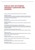 COM 114 TEST OUT-PURDUE UNIVERSITY QUESTIONS AND ANSWERS