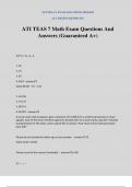 ATI TEAS 7 Math Exam Questions And Answers &lpar;Guaranteed A&plus;&rpar;