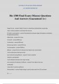 Bio 1500 Final Exam &lpar;Mizzou&rpar; Questions And Answers &lpar;Guaranteed A&plus;&rpar;