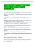 FIREFIGHTER HAZMAT TEST BANK QUESTIONS AND ANSWERS &lpar;GRADED A&plus;&rpar;
