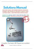 Solutions Manual For Modern Robotics&colon; Mechanics&comma; Planning&comma; and Control 1st Edition By Kevin M&period; Lynch &lpar;Author&rpar;&comma; Frank C&period; Park 9781107156302 Complete Guide &period;