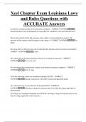 Xcel Chapter Exam Louisiana Laws and Rules Questions with ACCURATE Answers