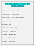 BNA language list for quiz 1 With correct answers&excl;&excl;