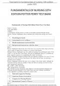 Test bank for Fundamentals of Nursing 10th Edition by Patricia A&period; Potter&comma; Anne Griffin Perry&comma; Patricia A&period; Stockert&comma; Amy Hall ISBN 9780323677721 Chapter 1-50 &vert; Complete Guide A&plus;
